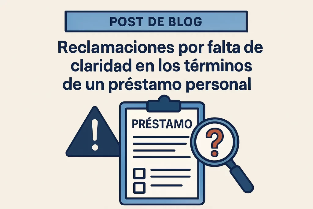 Reclamaciones por falta de claridad en los términos de un préstamo personal
