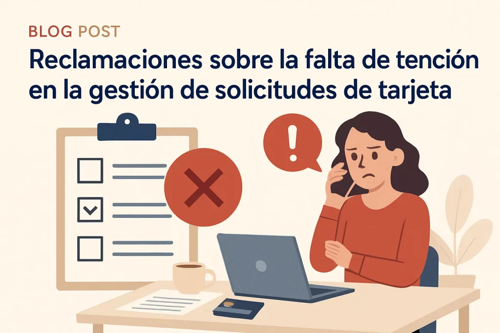 Reclamaciones sobre la falta de atención en la gestión de solicitudes de tarjeta