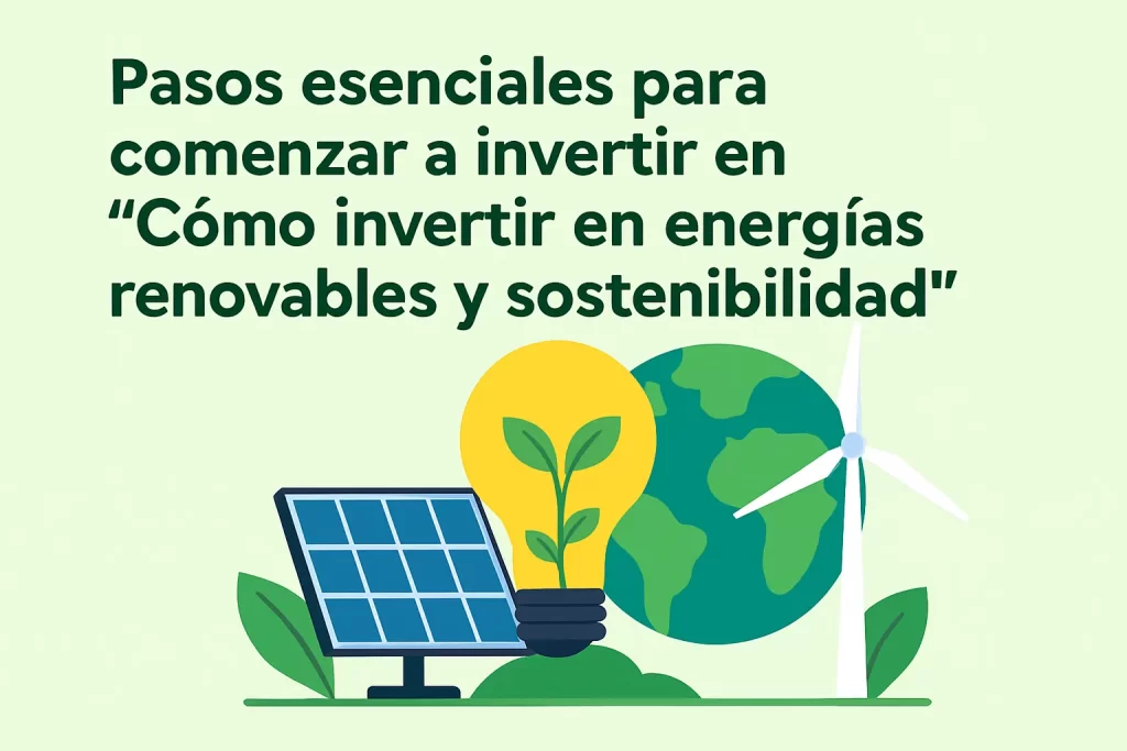 pasos esenciales para comenzar a invertir en Cómo invertir en energías renovables y sostenibilidad