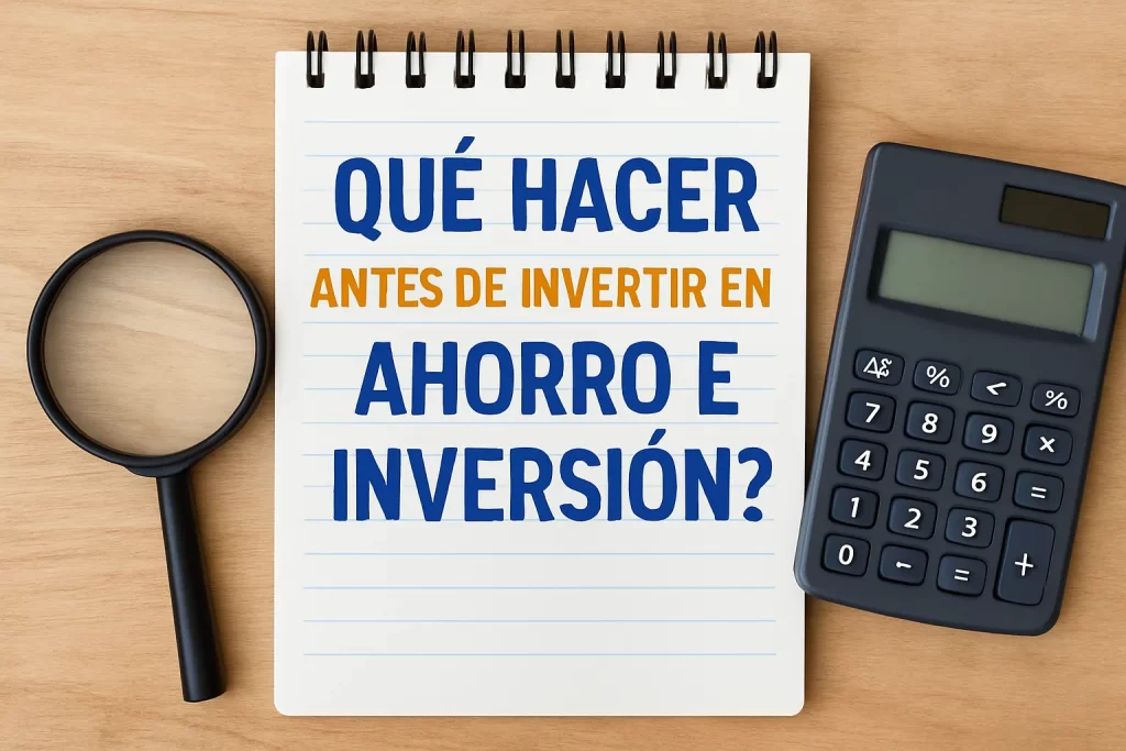qué hacer antes de invertir en Ahorro e inversión