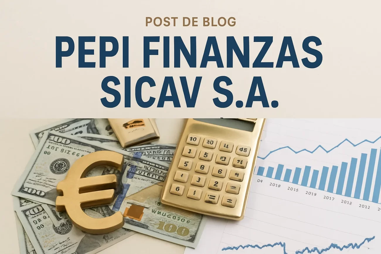 Header reads 'Post de Blog' with 'PEPI FINANZAS SICAV S.A.' over a money and finance scene (euros, calculator, charts).&nbsp;Hispamer Noticias