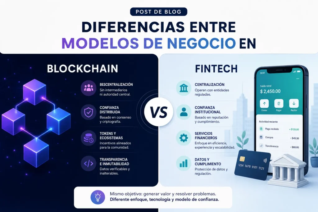 diferencias entre modelos de negocio en Blockchain y fintech&nbsp;Hispamer Noticias